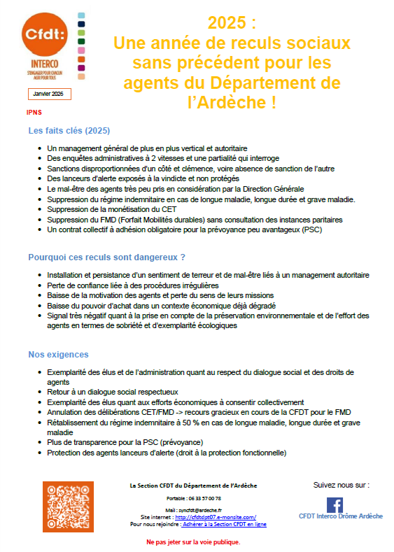 Tract du 30 janvier 2026